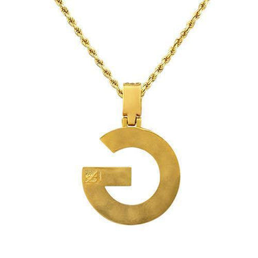 14K Yellow Gold Custom Diamond Initial G Letter Pendant 1.45 Ctw
